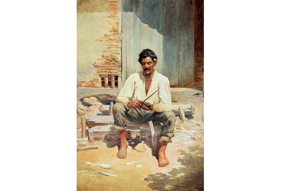 José Ferraz de Almeida Jr. Caipira picando fumo, 1893. Óleo sobre tela 202x141 cm. Acervo Pinacoteca