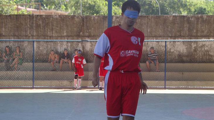 Marcos Lima jogando futebol de 5. Foto: Reprodução Facebook