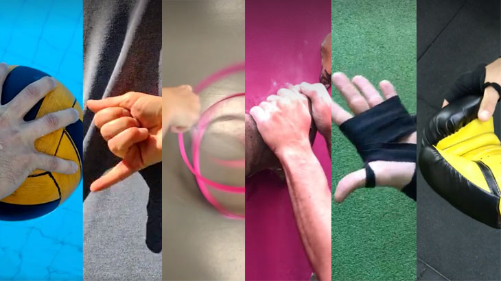 Detalhes de mãos em ação em alguns esportes olímpicos | Imagens: Reprodução/Divulgação