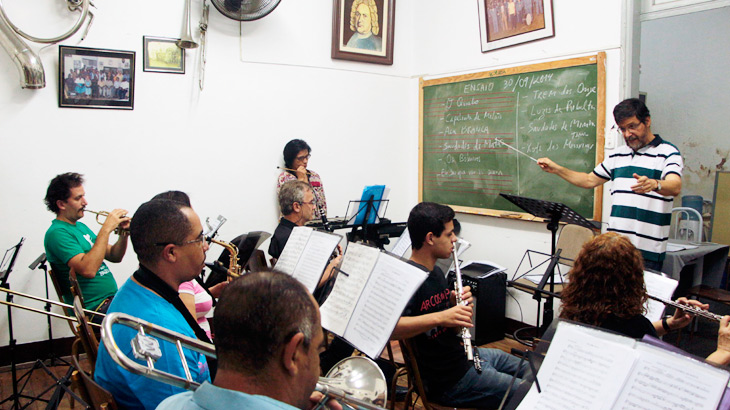 Ensaio aberto na sede Corporação Musical Campineira dos Homens de Cor. Foto: Fernando Bisan