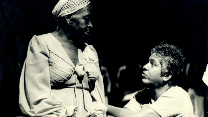 Clementina e Hermínio durante a produção do espetáculo 
