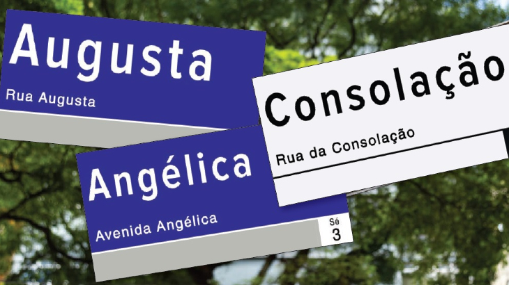 Placas de vias famosas com nomes femininos na capital paulista. Montagem/Divulgação