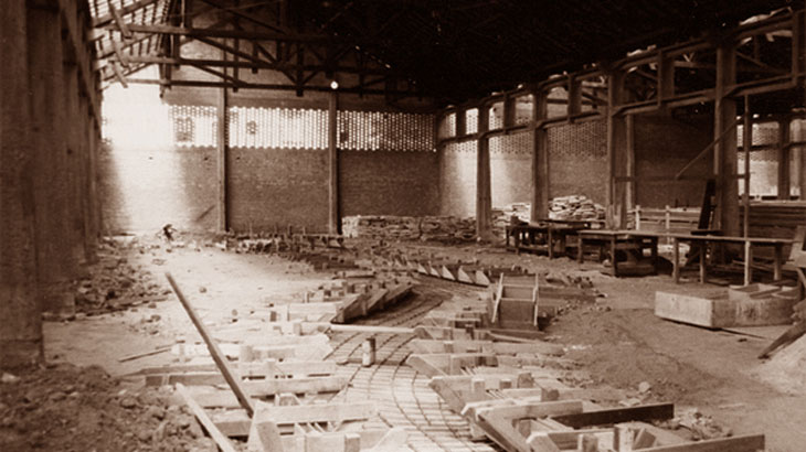 anos 70 - projeto da Área de Convivência do Sesc Pompeia em obra