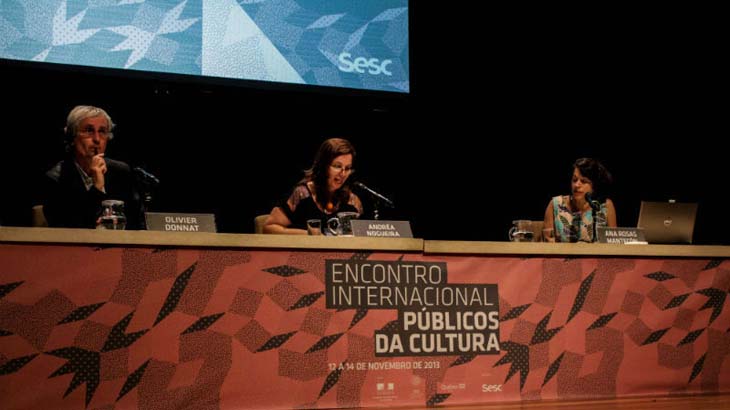 Da esquerda para a direita, Olivier Donnat, Andrea Nogueira e Ana Rosas Mantecón 