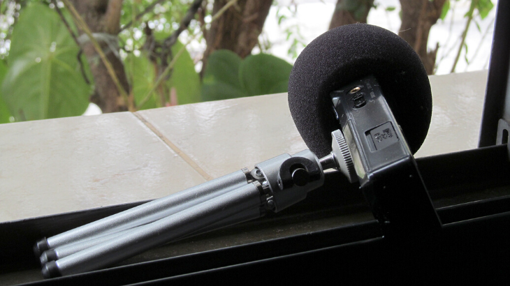 Microfones são utilizados para captar os sons dos ambientes. Crédito: Thiago Ruiz