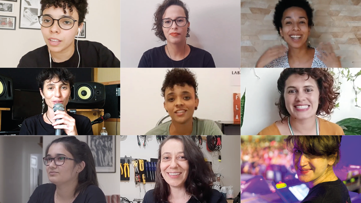 Mulheres da graxa: Thamara, Adriana, Danielle, Bia, Gabriele, Janaína, Cidy, Carol e Florencia. 
