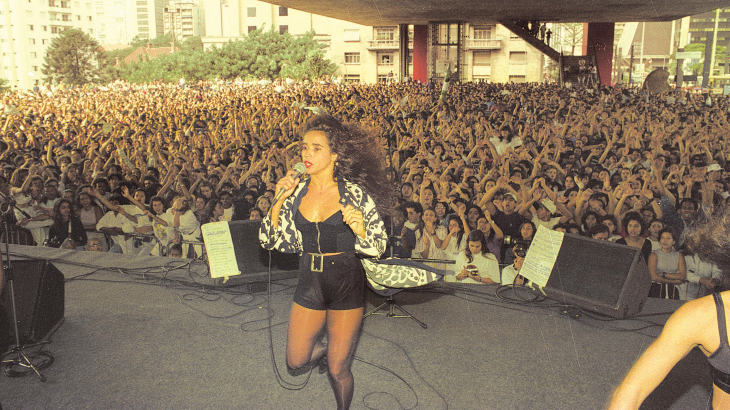 Show histórico no vão do MASP em que Daniela Mercury parou Av. Paulista | Ormuzd Alves/Folhapress