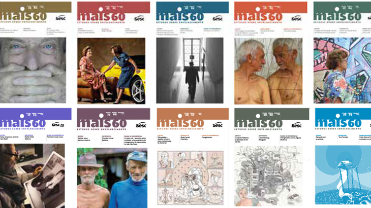 Capas das edições anteriores da Revista Mais 60: Estudos sobre Envelhecimento