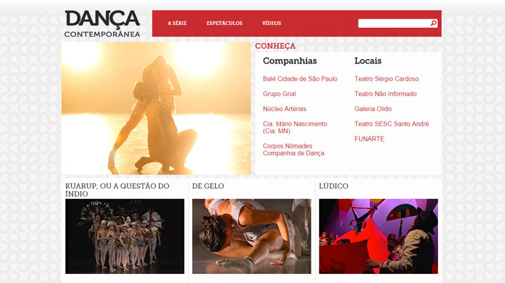 Novo site divulga a série Dança Contemporânea do SescTV
