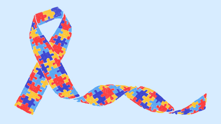 Fita quebra-cabeças, um dos símbolos do autismo. Arte: Beatriz Gomes