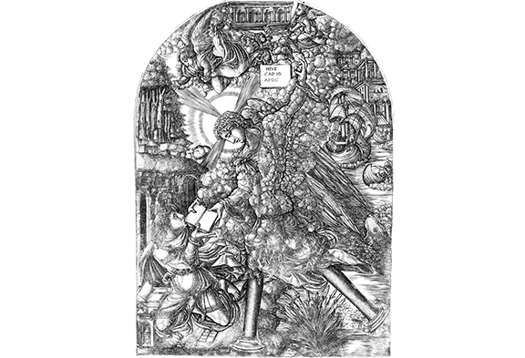 São João devorando um livro. Em: Jean Duvet, L’apocalypse, (1561). © Fiduciário do British Museum.