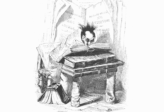 J. J. Grandville, Uma traça de livro. Vies Publiques et Privées des Animaux (1840-2). Granger Col.